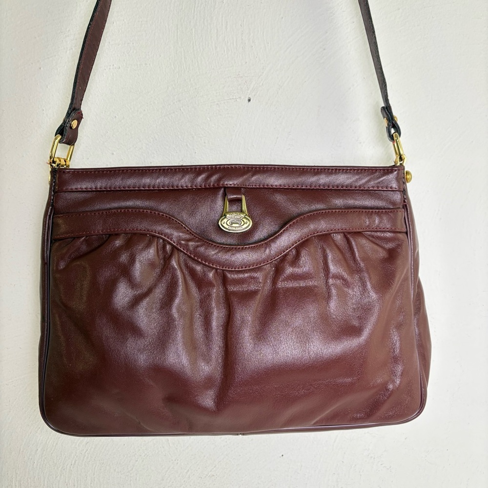 ETIENNE AIGNER Vintage Oxblood Burgundy Leather Crossbody Bag Purse Classic - Picture 1 of 16